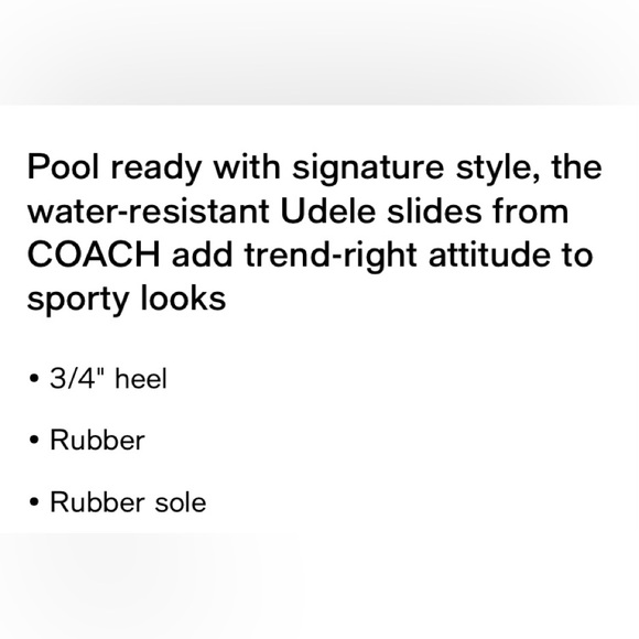LAST PAIR! Coach Udele Slides Sandals Shoes Pool Slides - Picture 4 of 8